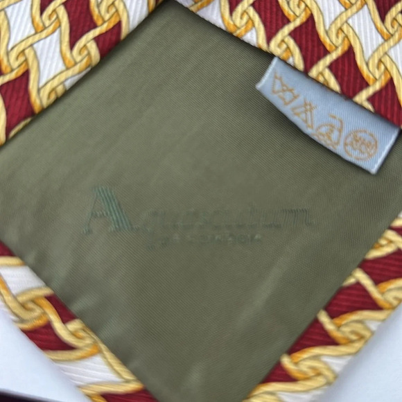 Vintage Aquascutum of London 100% Silk Cravat Tie - Picture 4 of 6
